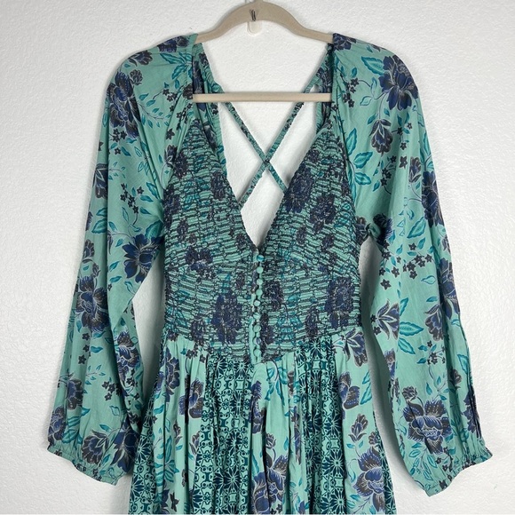 Free People A New Way Maxi Teal Combo Size S - Picture 3 of 11